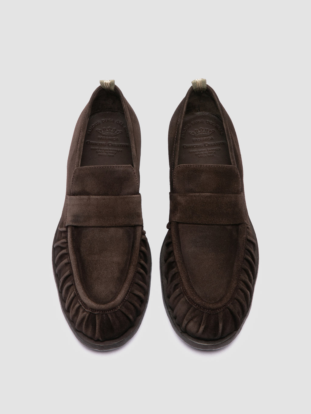 SOUND 008_W - Brown Suede Penny Loafers - image 2,side view
