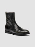 SOUND 015_W - Black Leather Zipped Boots - thumb image 3,side view