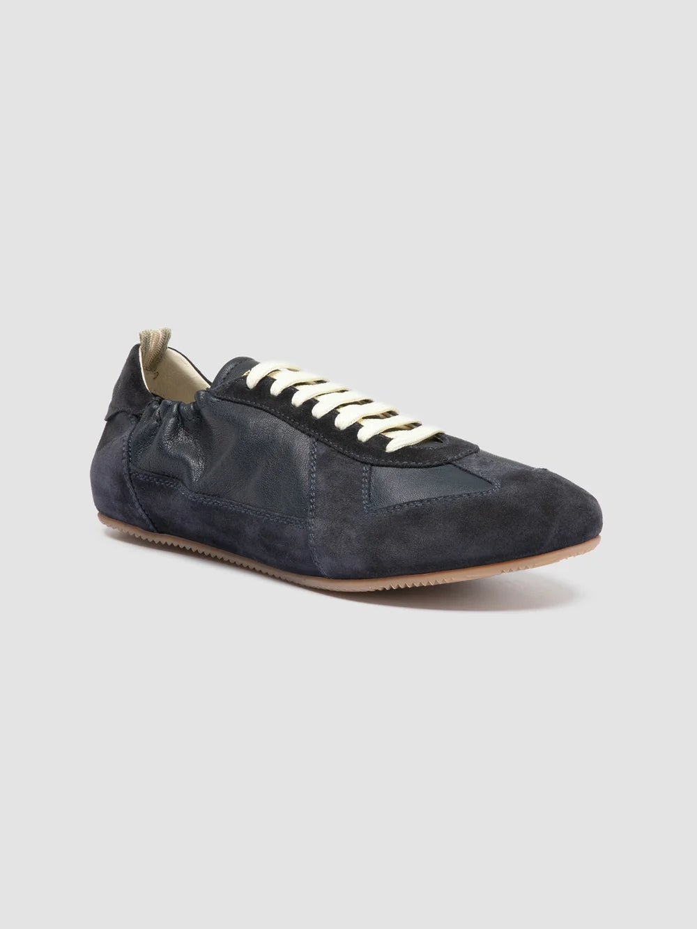 SUBSIDE 001 - Sneaker Basse in Pelle e Pelle Scamosciata Blu - image 3,side view