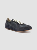 SUBSIDE 001 - Sneaker Basse in Pelle e Pelle Scamosciata Blu - thumb image 3,side view
