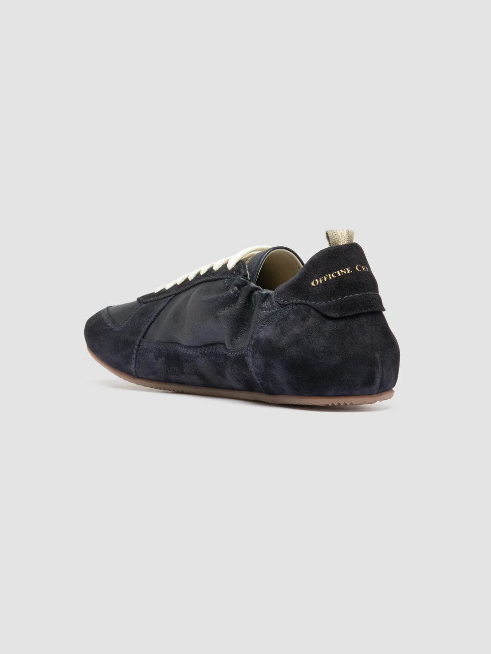 SUBSIDE 001 - Sneaker Basse in Pelle e Pelle Scamosciata Blu - image 4,side view