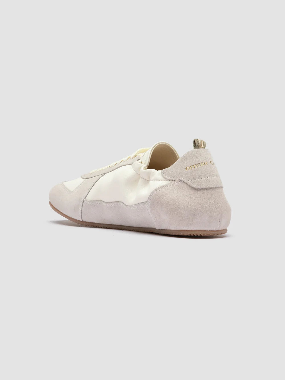 SUBSIDE 001 - Sneaker Basse in Pelle e Pelle Scamosciata Bianca - image 4,side view
