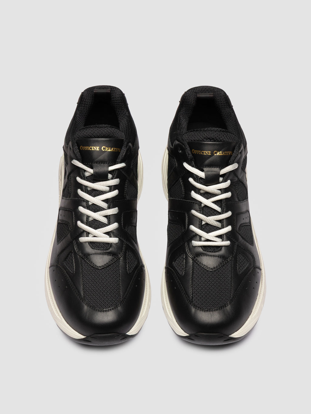 SUPURBIA 001 - Black Leather Low Top Sneakers - image 2,side view