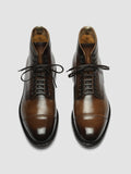 TEMPLE 002 - Brown Leather Lace Up Boots - thumb image 2,side view
