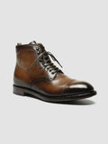 TEMPLE 002 - Brown Leather Lace Up Boots - thumb image 3,side view