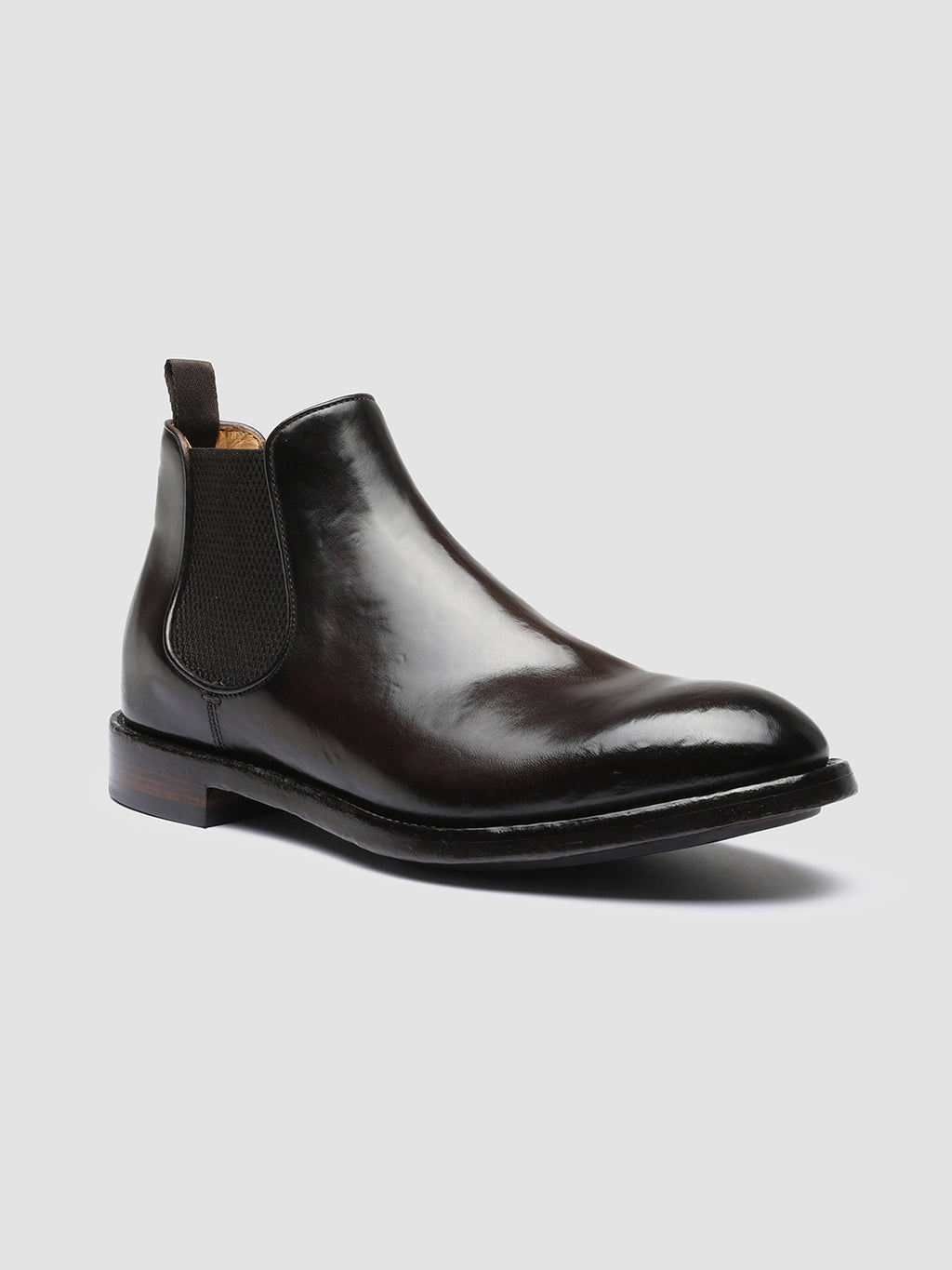 TEMPLE 008 - Brown Leather Chelsea Boots - image 3,side view