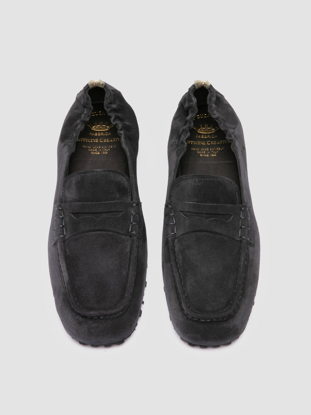 TRAVIS 001 -  Blue Suede Penny Loafers - image 2,side view