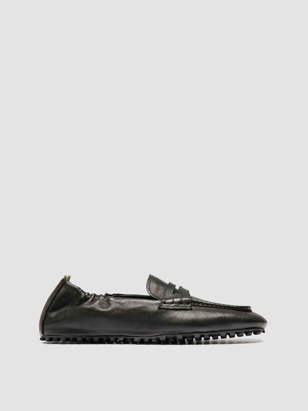 TRAVIS 001 -  Black Leather Penny Loafers - image 1,side view