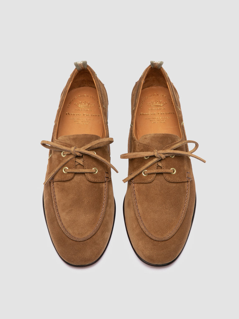 TWIST 001 - Brown Suede Penny Loafers