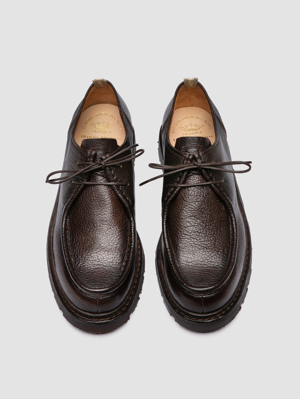 VOLCOV FLEXI 001 - Scarpe Derby in Pelle Marrone - image 2,side view