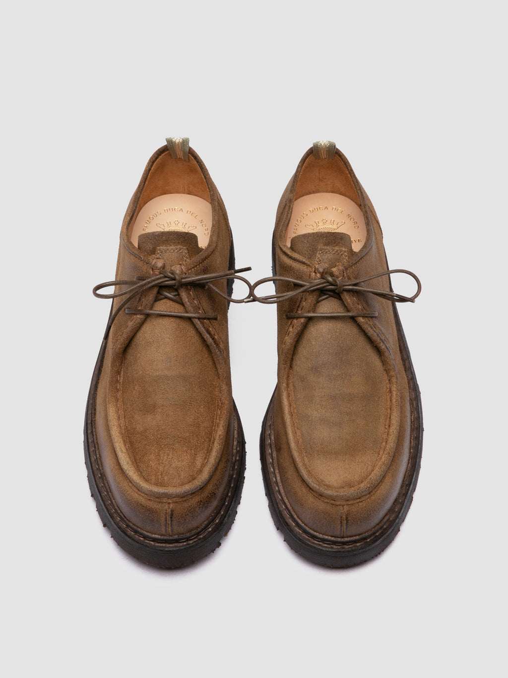 VOLCOV FLEXI 001 - Scarpe Derby in Pelle Scamosciata Marrone - image 2,side view