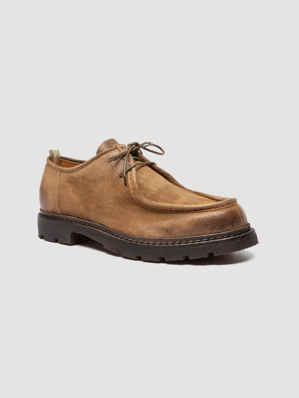 VOLCOV FLEXI 001 - Scarpe Derby in Pelle Scamosciata Marrone - image 3,side view