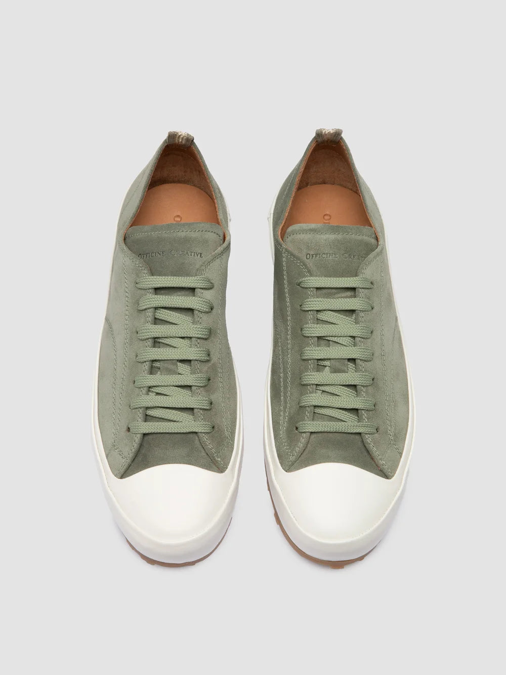 VULCAN 001 - Sneaker Basse in Pelle Scamosciata Verde - image 2,side view