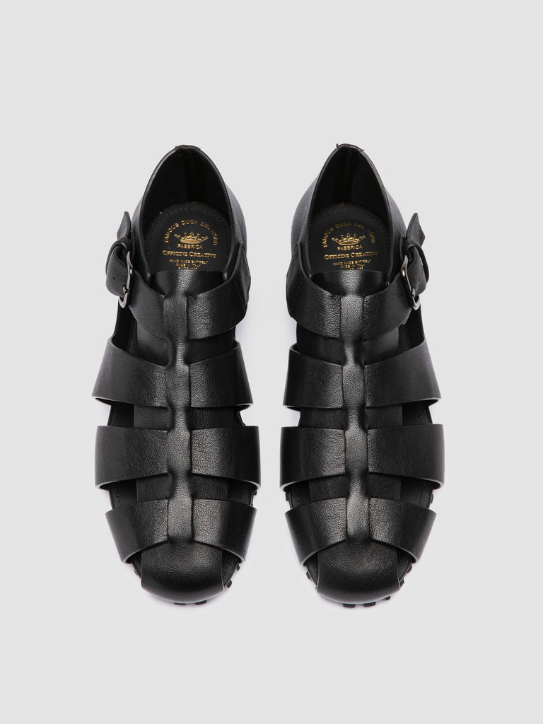 YORGOS 001 - Sandali da Pescatore in Pelle Nera