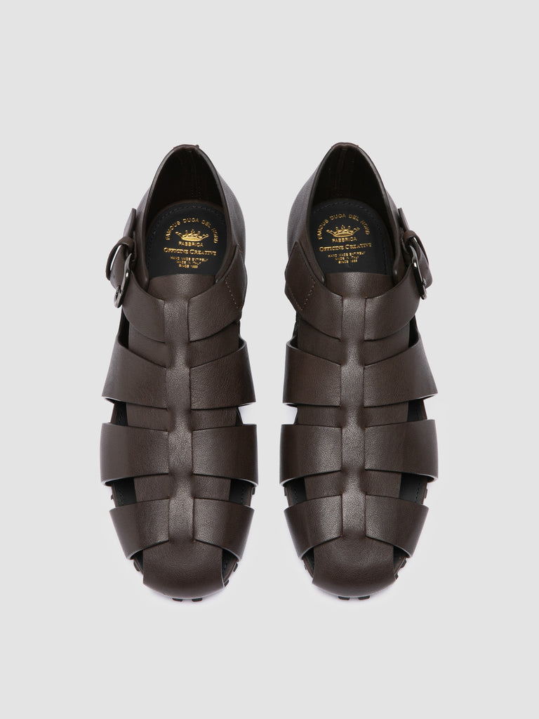 YORGOS 001 - Sandali da Pescatore in Pelle Marrone