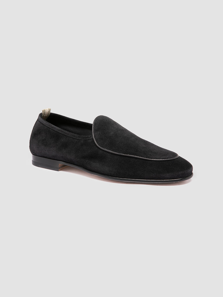 OLIVER 006 - Mocassini in Pelle Scamosciata Nera
