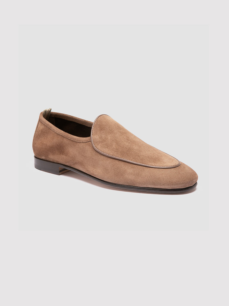 OLIVER 006 - Mocassini in Pelle Scamosciata Tortora