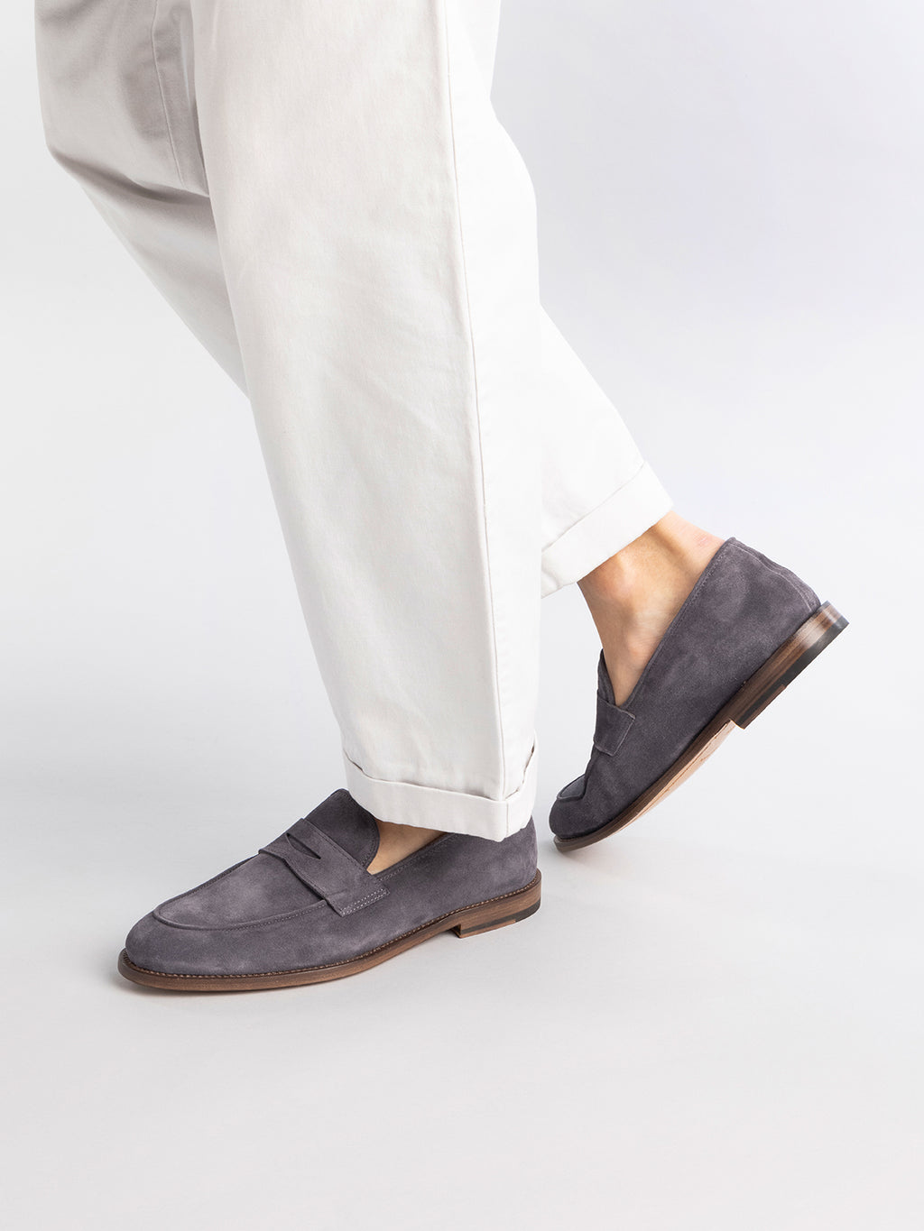 OPERA 001 - Grey Suede Penny Loafers Men Officine Creative - 6