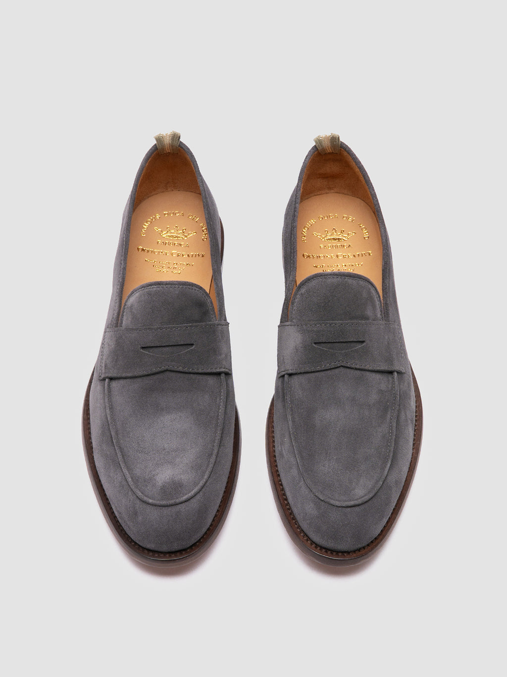 OPERA 001 - Grey Suede Penny Loafers Men Officine Creative - 2