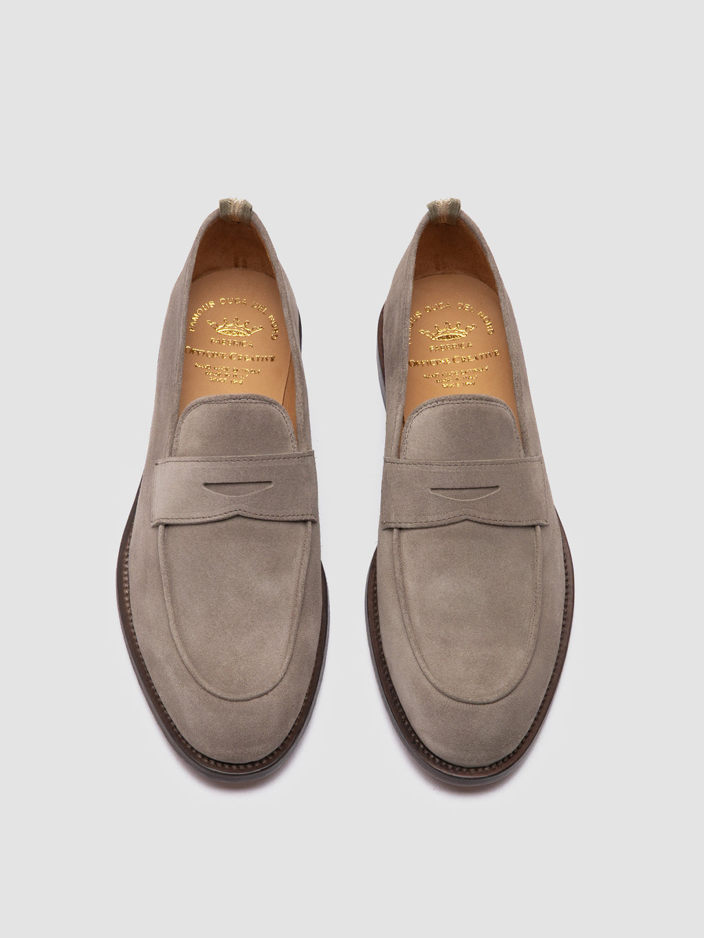 OPERA 001 - Grey Suede Penny Loafers
