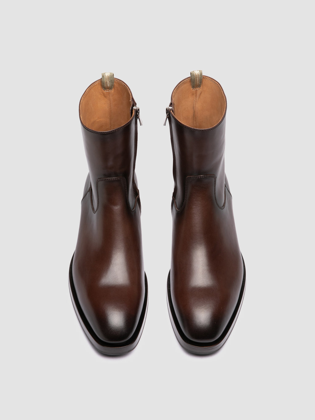ORTEGA 002 - Stivali con Zip in Pelle Marrone