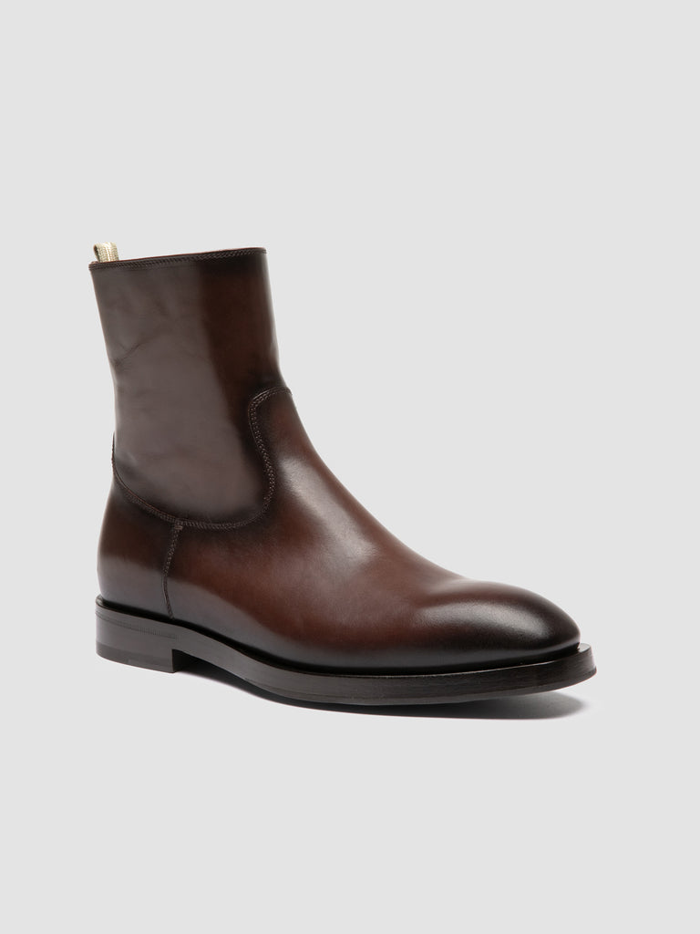 ORTEGA 002 - Stivali con Zip in Pelle Marrone