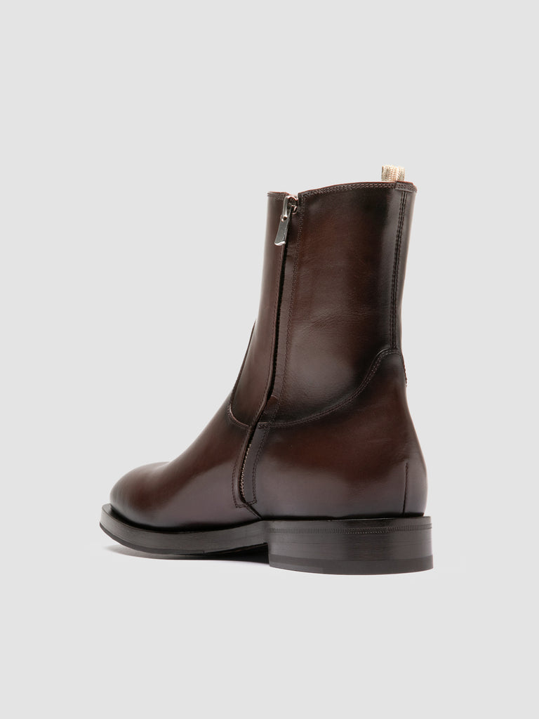 ORTEGA 002 - Stivali con Zip in Pelle Marrone