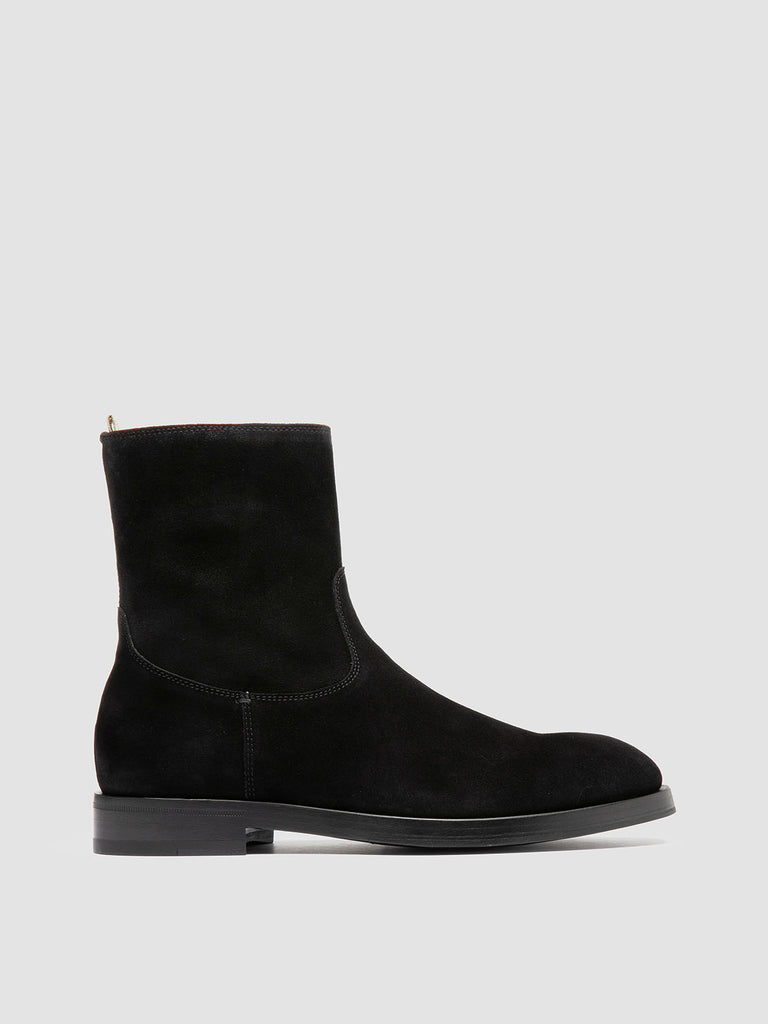 ORTEGA 002 - Stivali con Zip in Pelle Scamosciata Nera