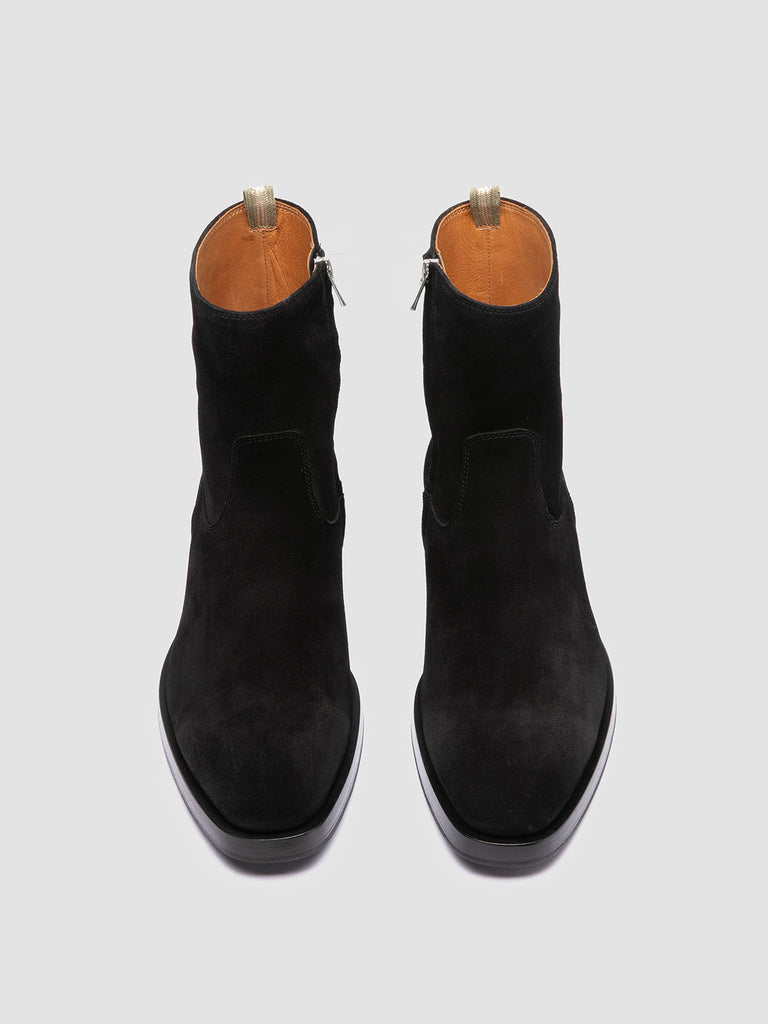 ORTEGA 002 - Stivali con Zip in Pelle Scamosciata Nera