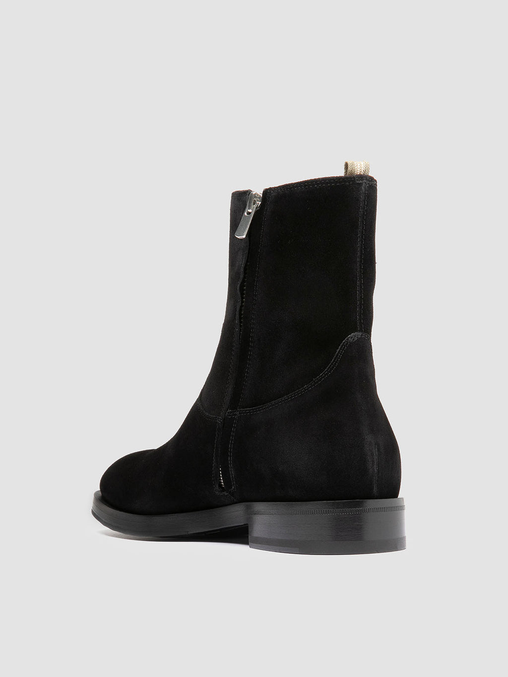 ORTEGA 002 - Stivali con Zip in Pelle Scamosciata Nera