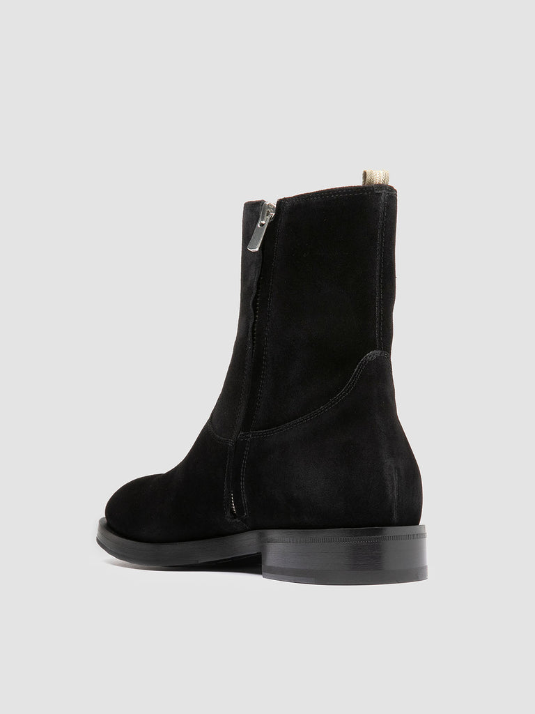 ORTEGA 002 - Stivali con Zip in Pelle Scamosciata Nera