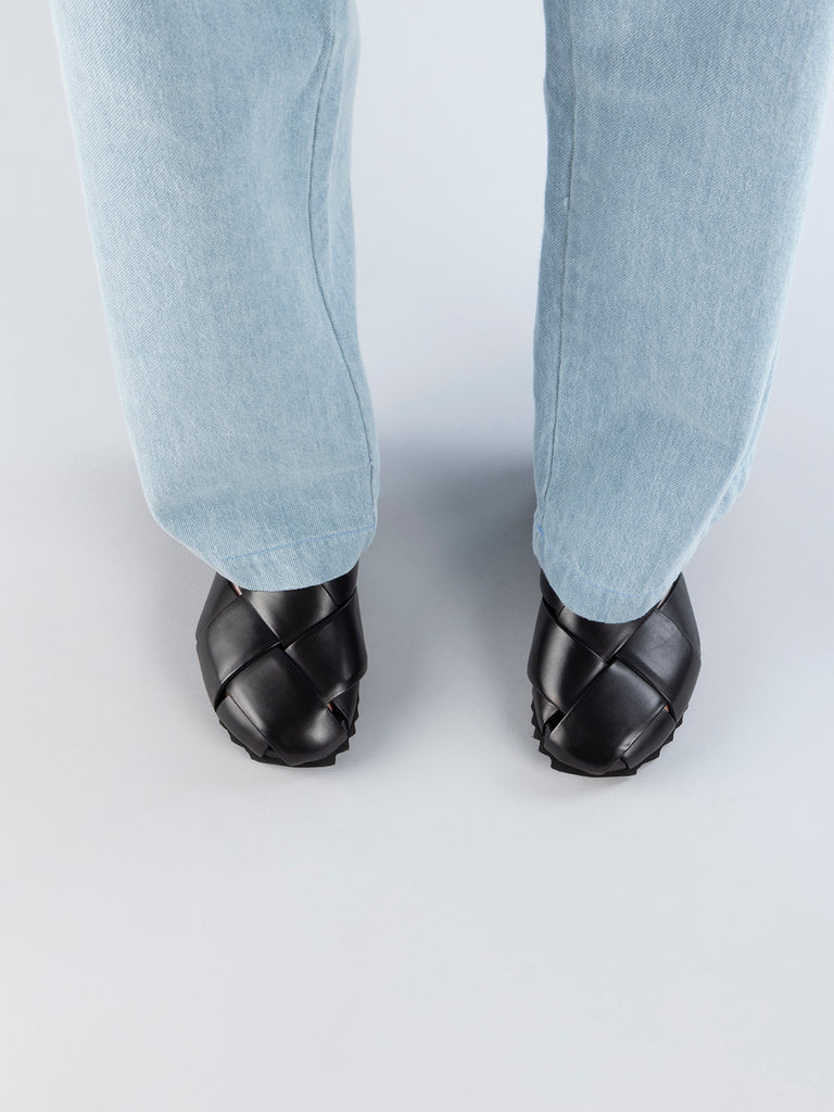 PELAGIE 018 - Black Leather Mule Sandals Women Officine Creative - 6