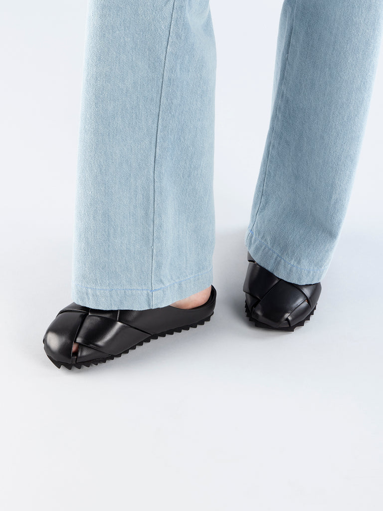 PELAGIE 018 - Black Leather Mule Sandals Women Officine Creative - 7