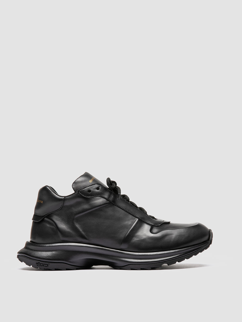 PHASE 001 - Grey Leather Low-Top Sneakers - image 1,side view