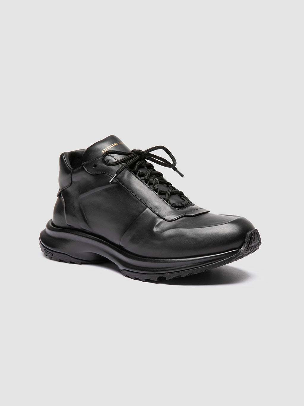 PHASE 001 - Grey Leather Low-Top Sneakers - image 3,side view