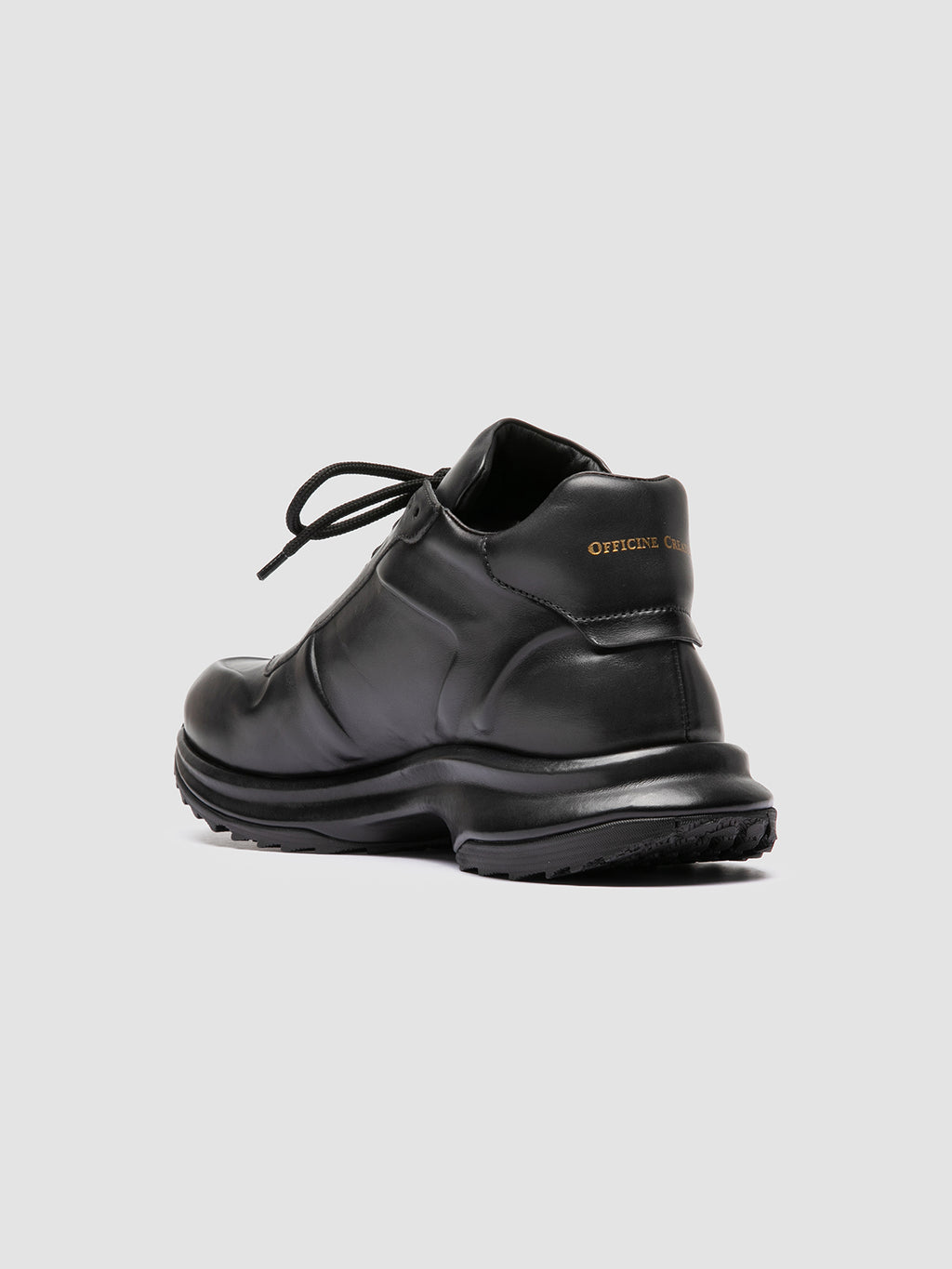PHASE 001 - Grey Leather Low-Top Sneakers - image 4,side view