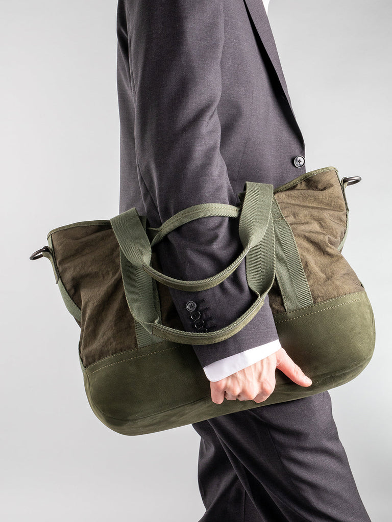 PILOT 002 - Black Nylon & Nubuck Briefcase  Officine Creative - 5