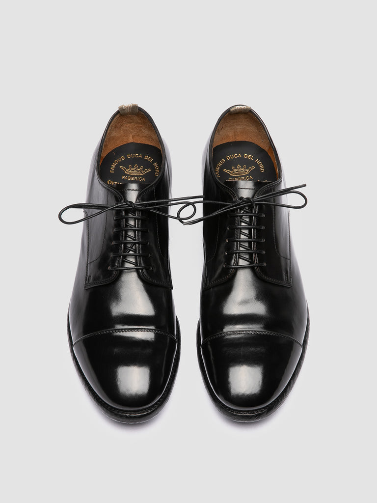 PRINCE 608 - Black Leather Derby Shoes