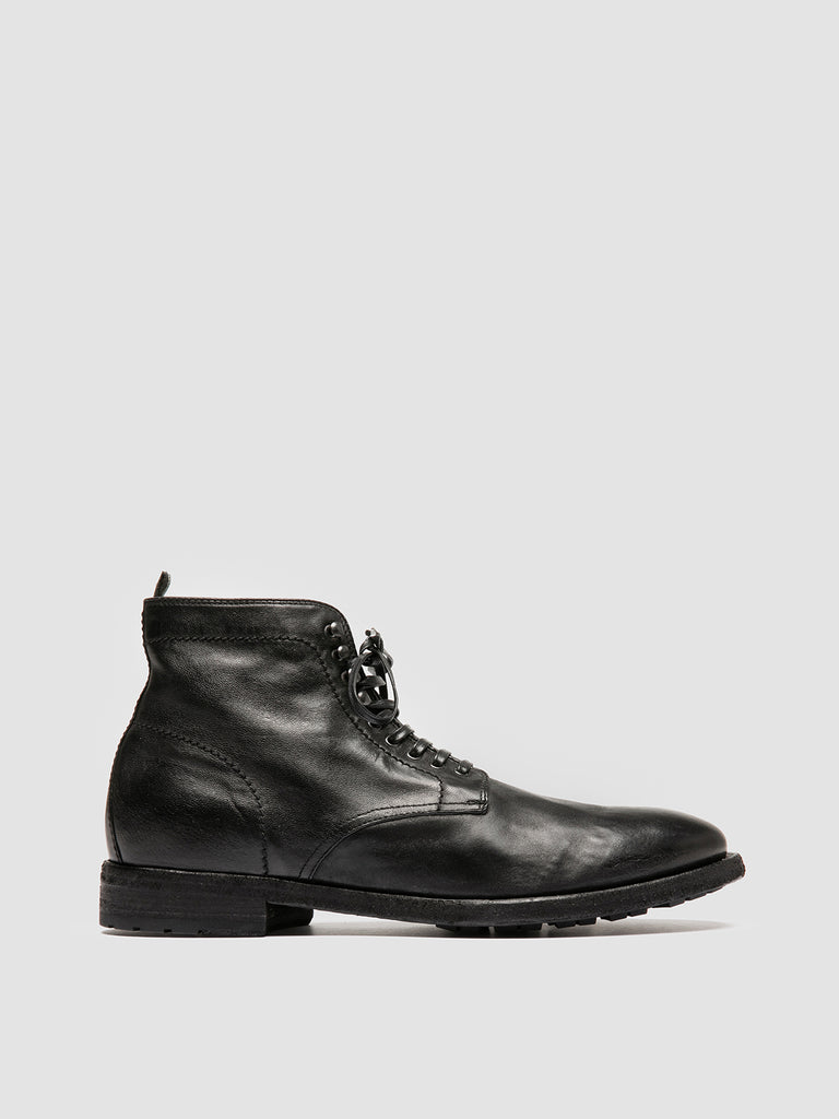 PRINCETON 010 - Black Leather Lace-up Boots