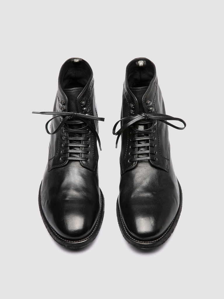 PRINCETON 010 - Black Leather Lace-up Boots