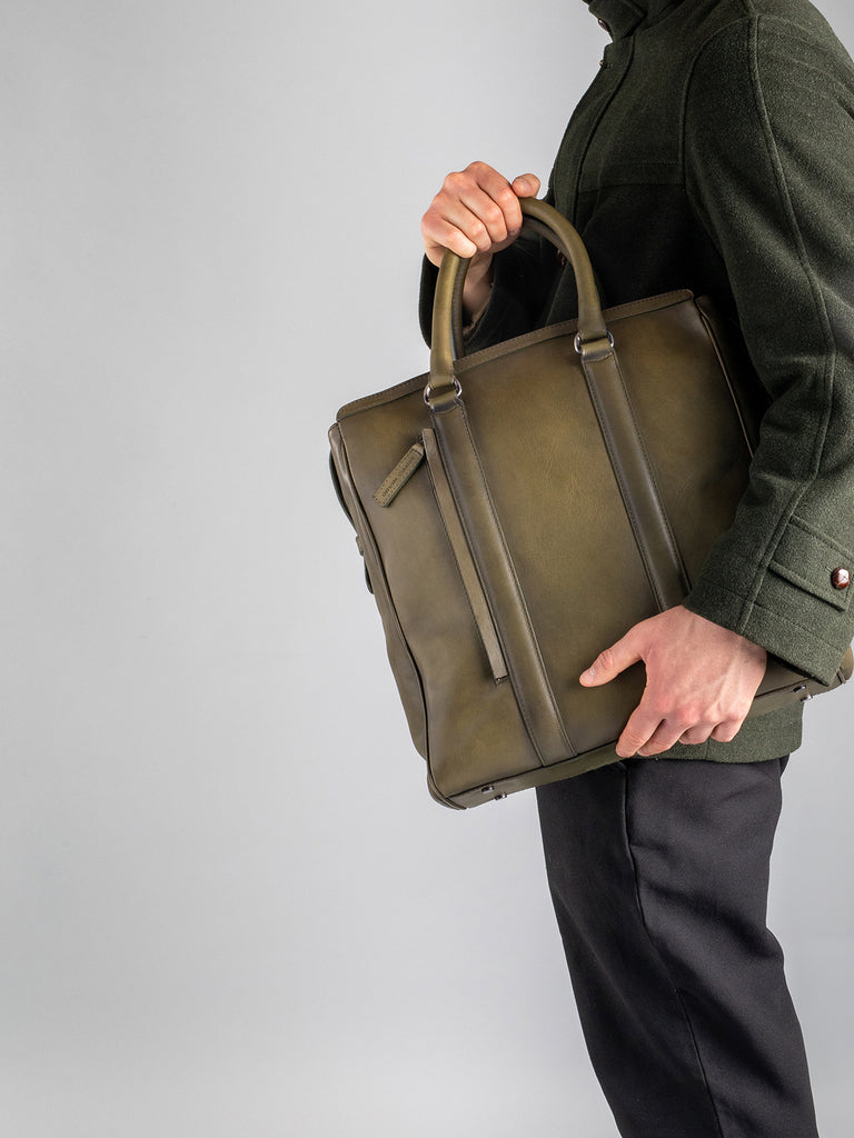 QUENTIN 02 - Green Leather tote bag  Officine Creative - 6