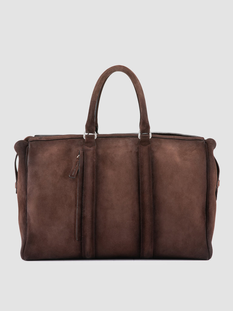 QUENTIN 009 - Borsa in Pelle Scamosciata Marrone