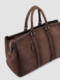 QUENTIN 009 - Borsa in Pelle Scamosciata Marrone