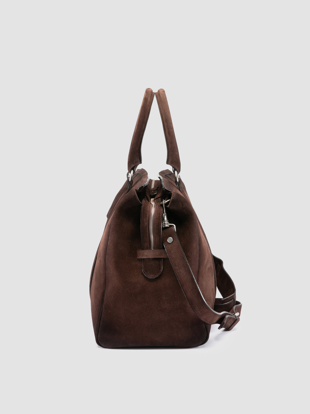 QUENTIN 009 - Borsa in Pelle Scamosciata Marrone