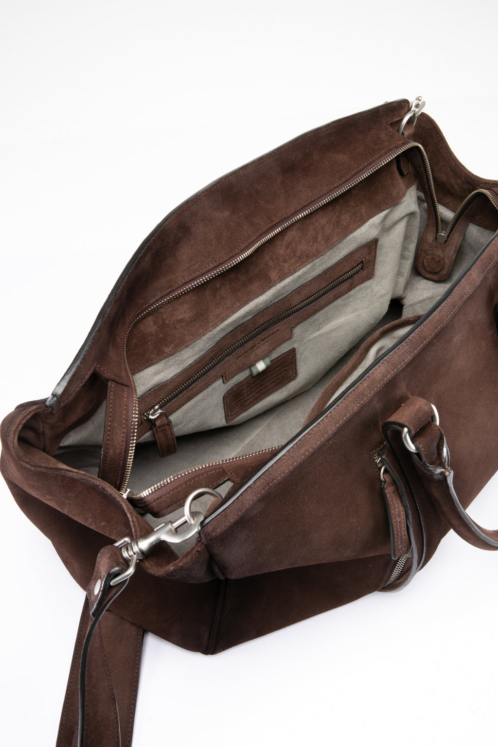 QUENTIN 009 - Borsa in Pelle Scamosciata Marrone
