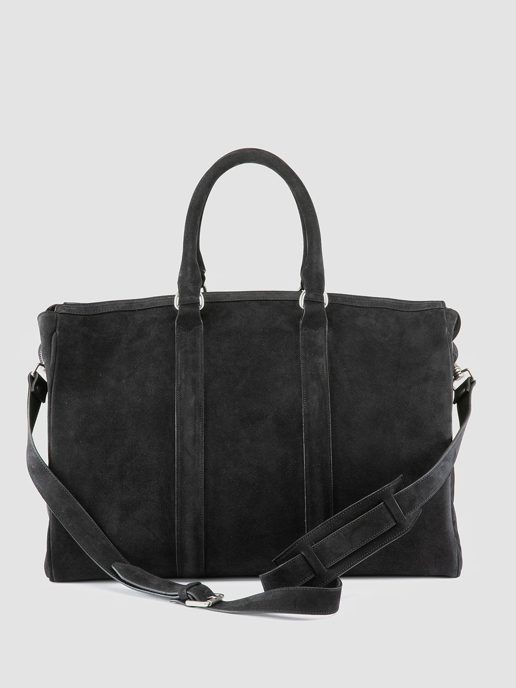 QUENTIN 009 - Borsa in Pelle Scamosciata Nera