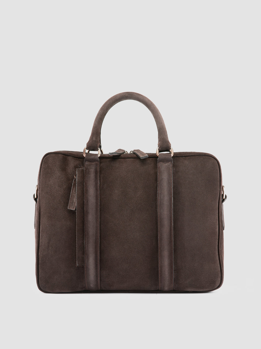 QUENTIN 010 - Borsa in Pelle Scamosciata Marrone