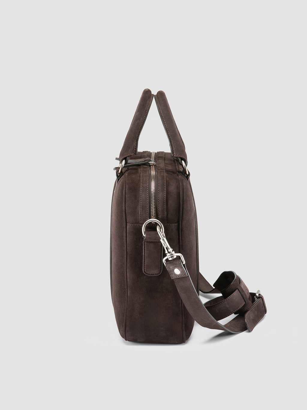 QUENTIN 010 - Borsa in Pelle Scamosciata Marrone