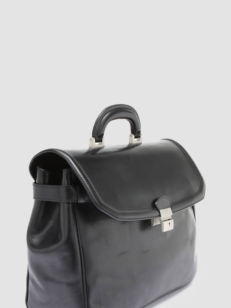 QUENTIN 011 - Black Leather Briefcase Men Officine Creative - 2
