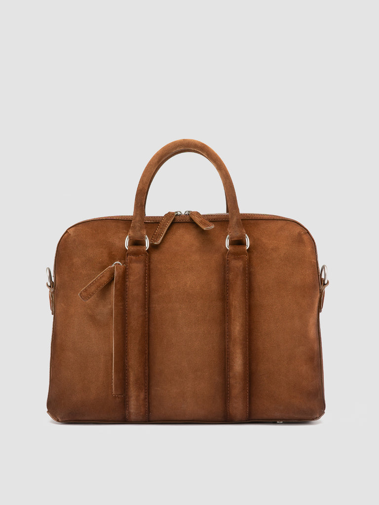 QUENTIN 019 - Borsa Portadocumenti in Pelle Scamosciata Marrone